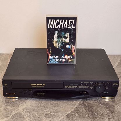 Picture of Michael's VHS tape with VHS video player